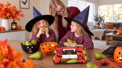 BelOrta maakt van peren met hagelschade VamPeren voor Halloween